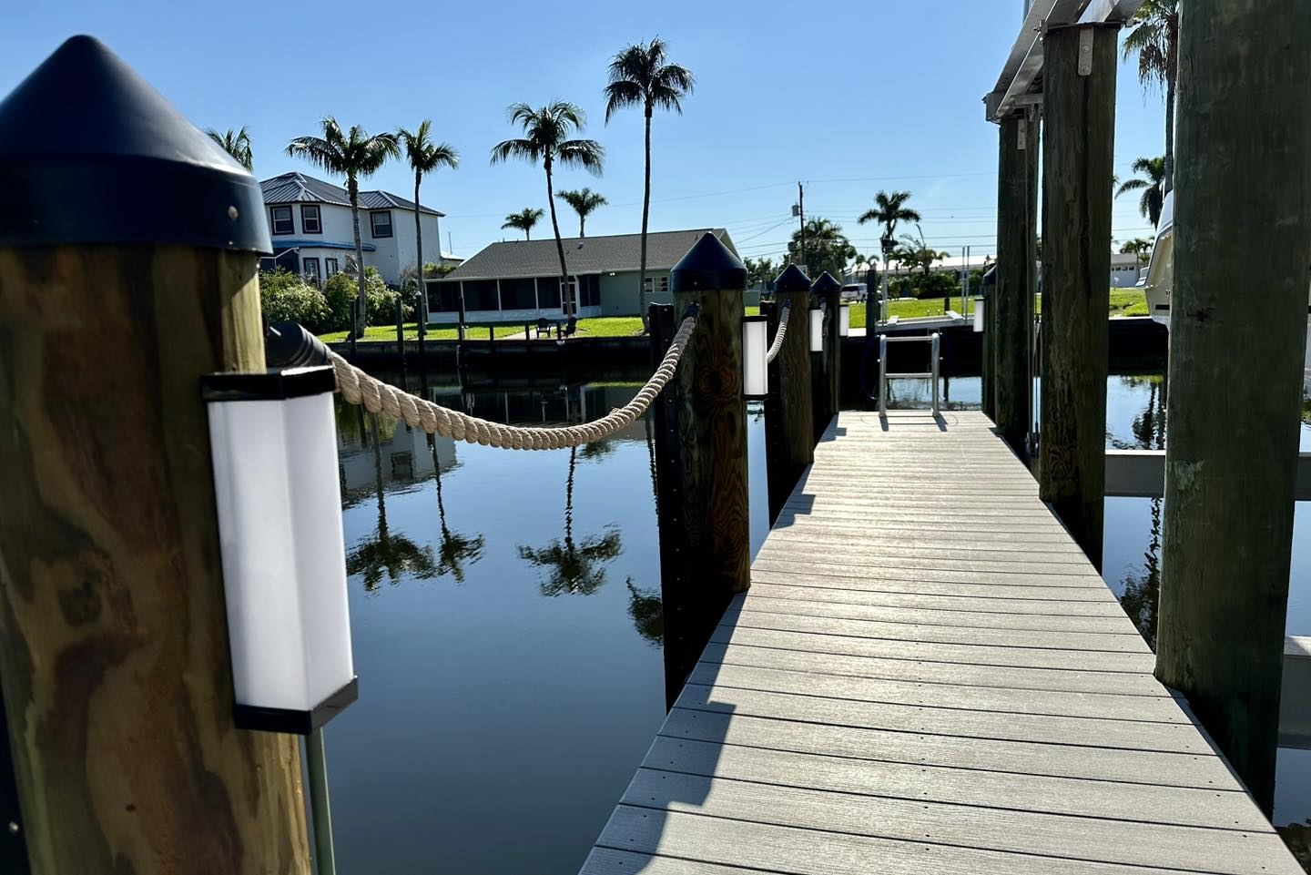 Lanai Lights on a boat dockk