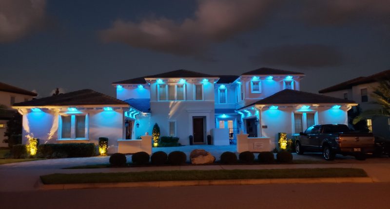 Get Lit Decorative Lighting Soffit Down Lighting in a light blue